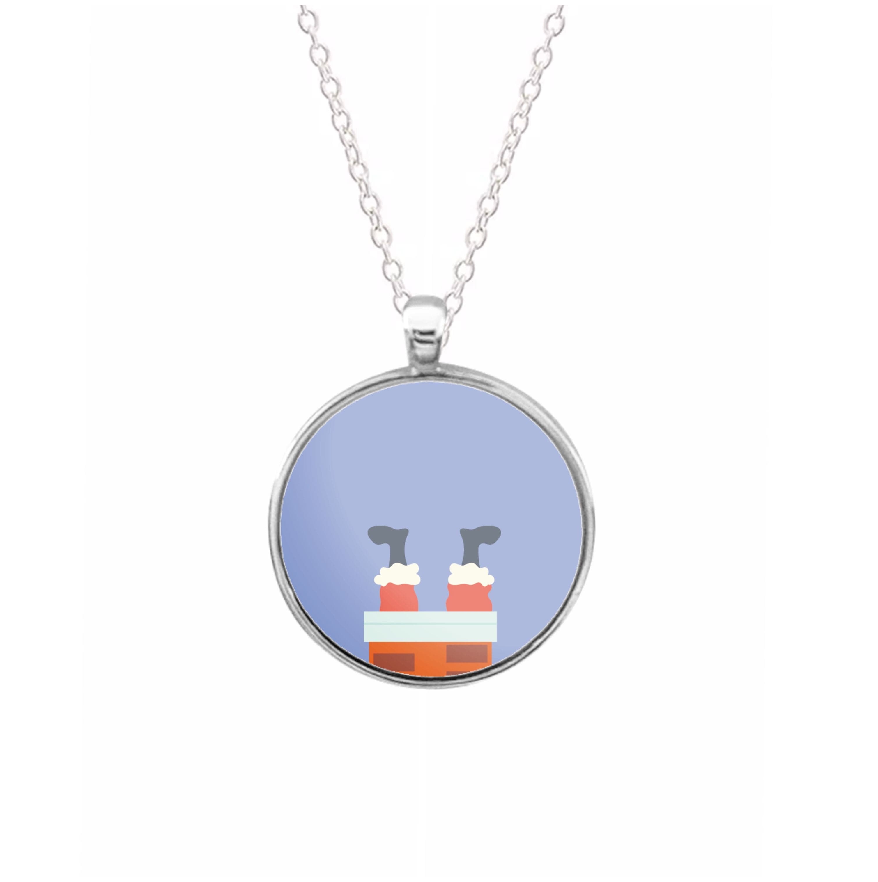 Santa Stuck In A Chimney - Christmas Necklace