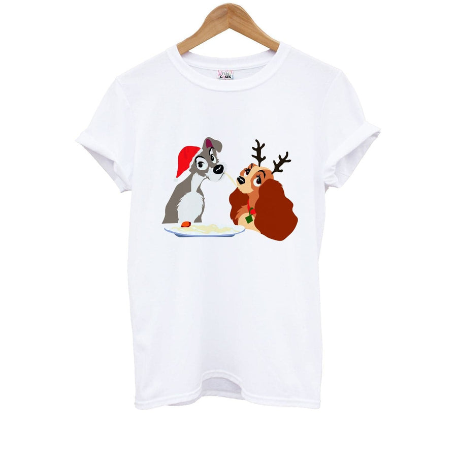 Christmas Lady And The Tramp Kids T-Shirt