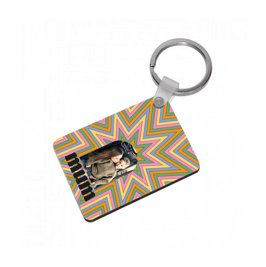 Retro Pattern - Personalised Mother's Day Keyring