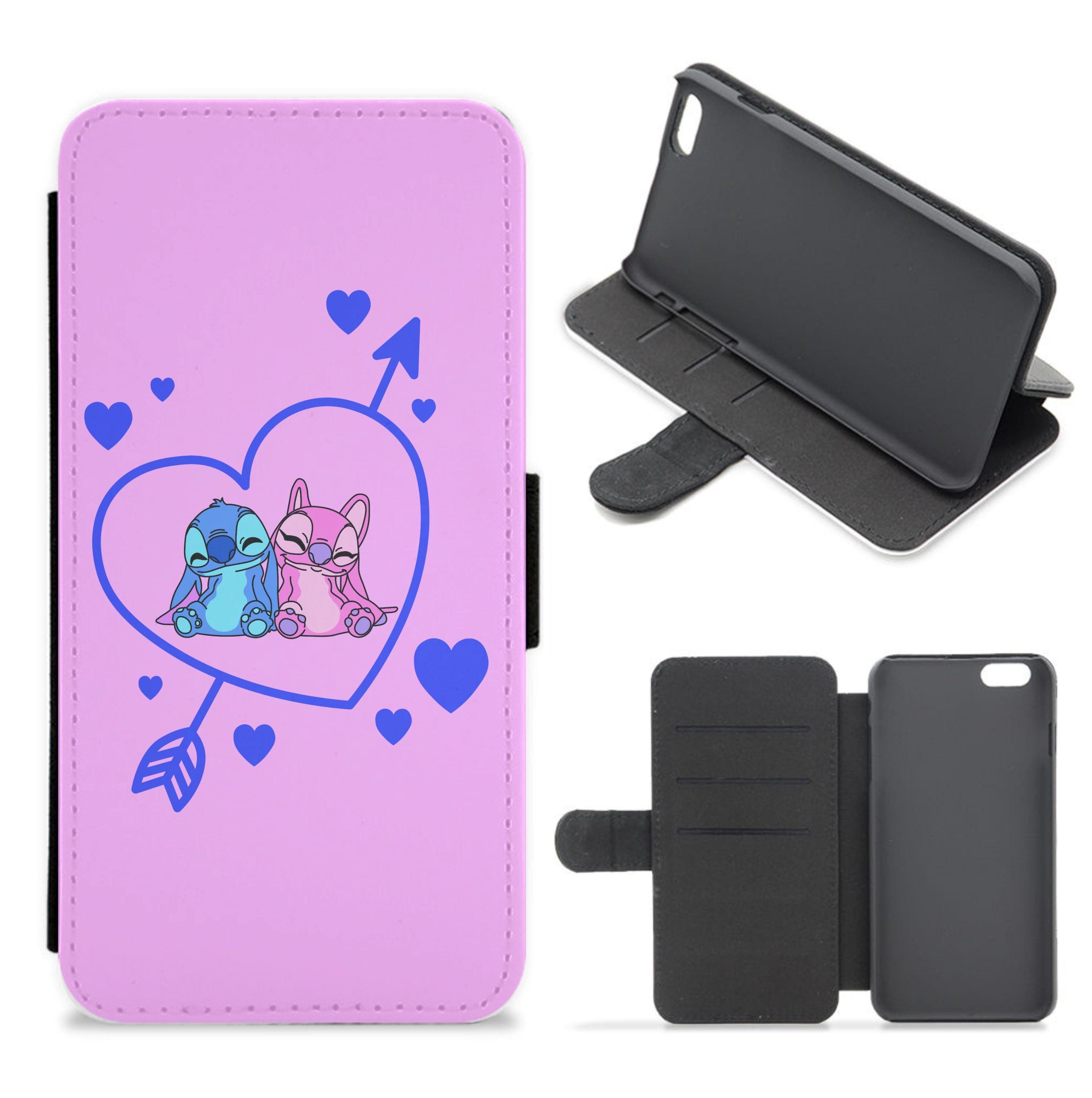 Arrow Heart - Pink Alien Flip / Wallet Phone Case