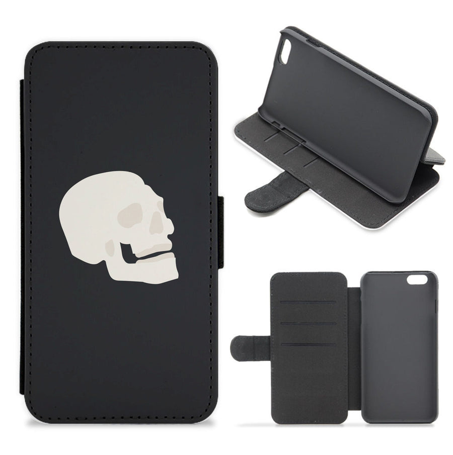 Skull Outline - Halloween Flip / Wallet Phone Case