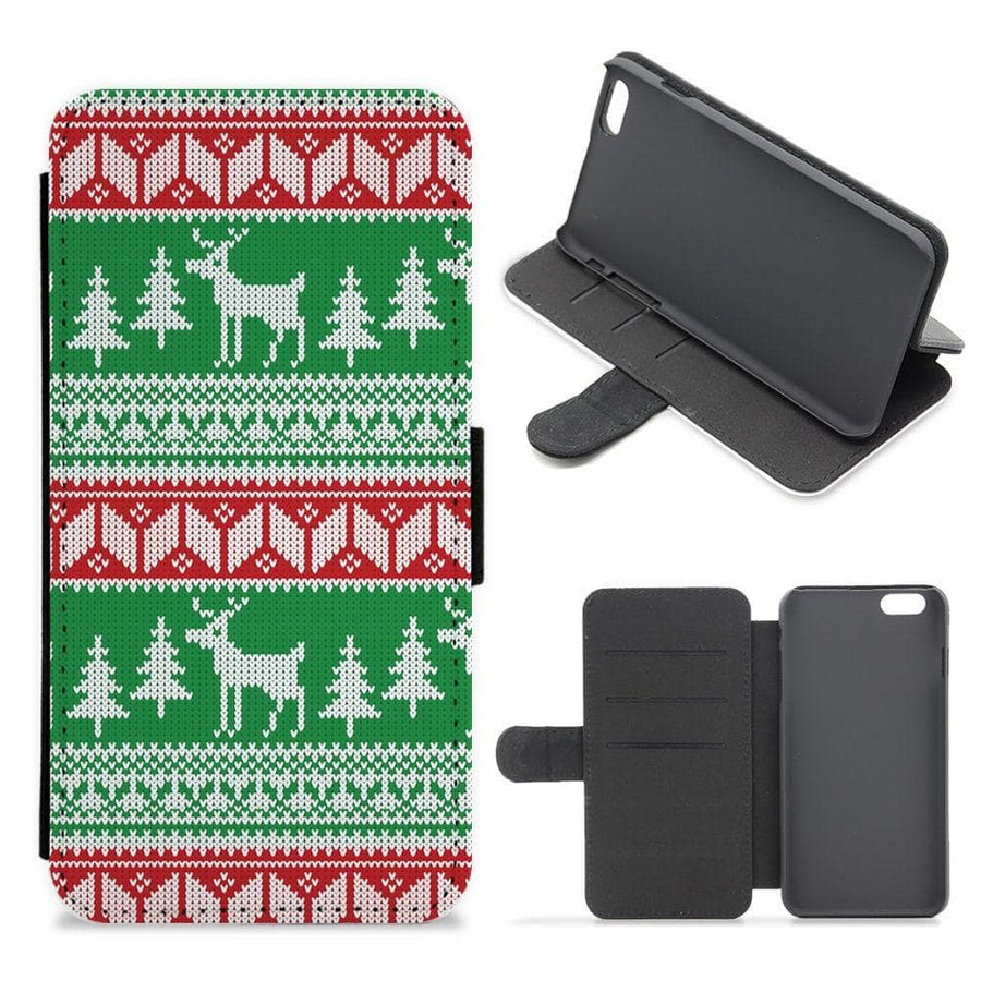 Christmas Jumper Pattern Christmas Flip / Wallet Phone Case - Fun Cases
