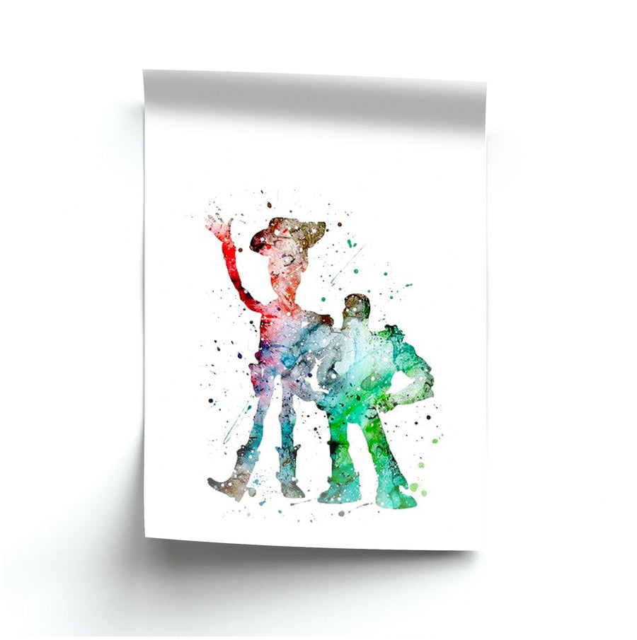 Watercolour Woody & Buzz Toy Story Disney Poster