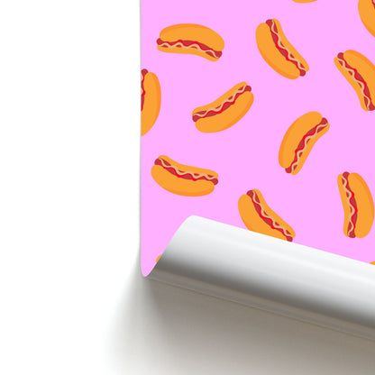 Hot Dogs - Fast Food Patterns Poster