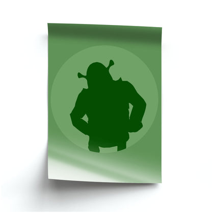 Green Ogre Outline Poster