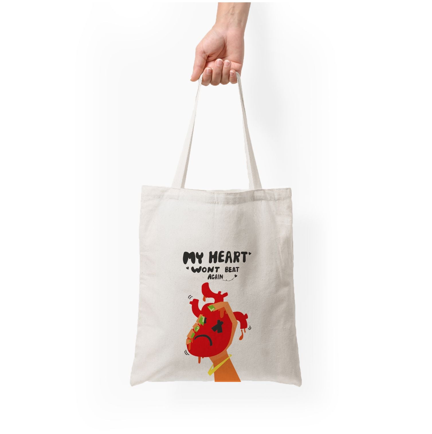 My heart wont beat again Tote Bag