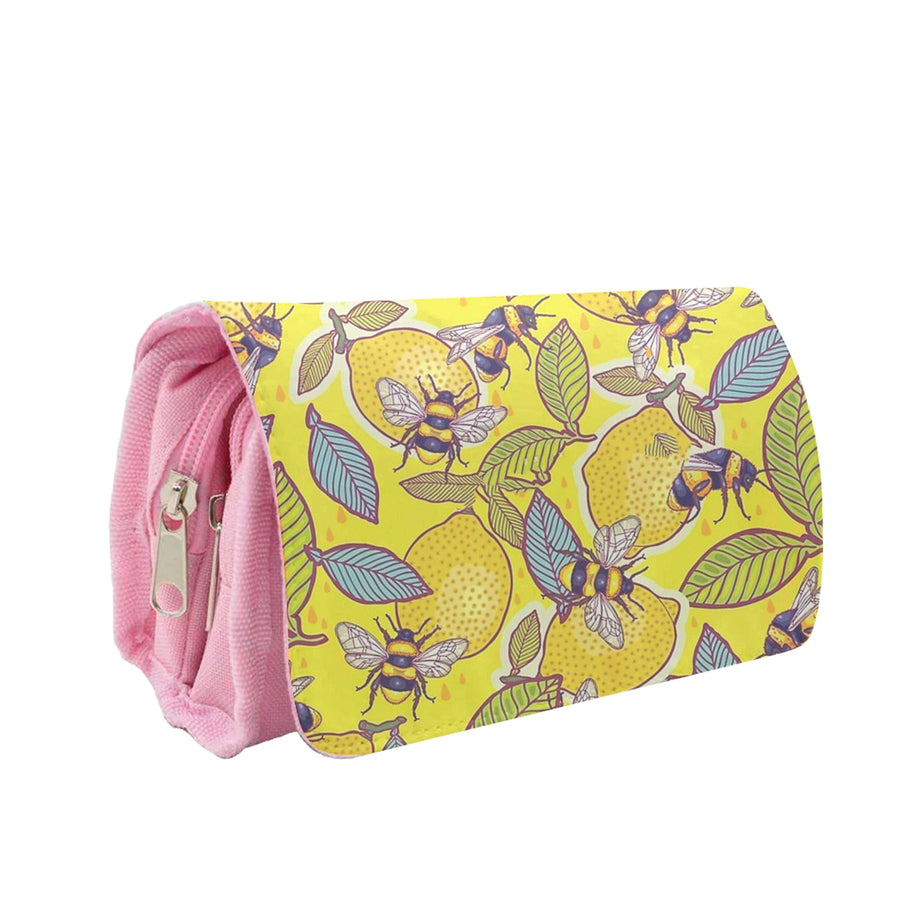 Yellow Lemon and Bee Pencil Case