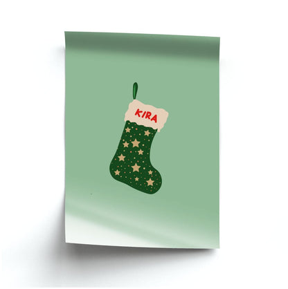 Green Stocking - Personalised Christmas Poster