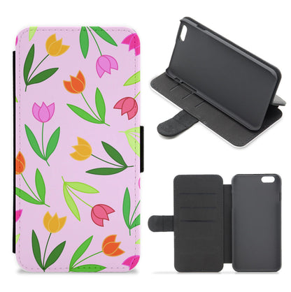 Tulips - Spring Patterns Flip / Wallet Phone Case