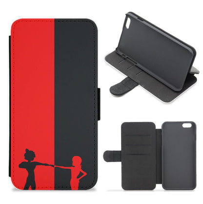 Red And Black Flip / Wallet Phone Case