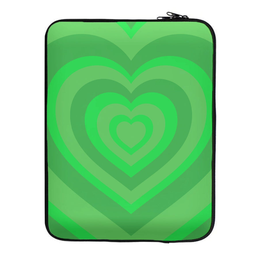 Green - Colourful Hearts Laptop Sleeve