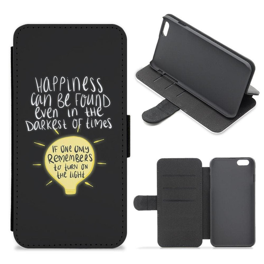 Happiness Can Be Found In The Darkest of Times - Harry Potter Flip / Wallet Phone Case - Fun Cases