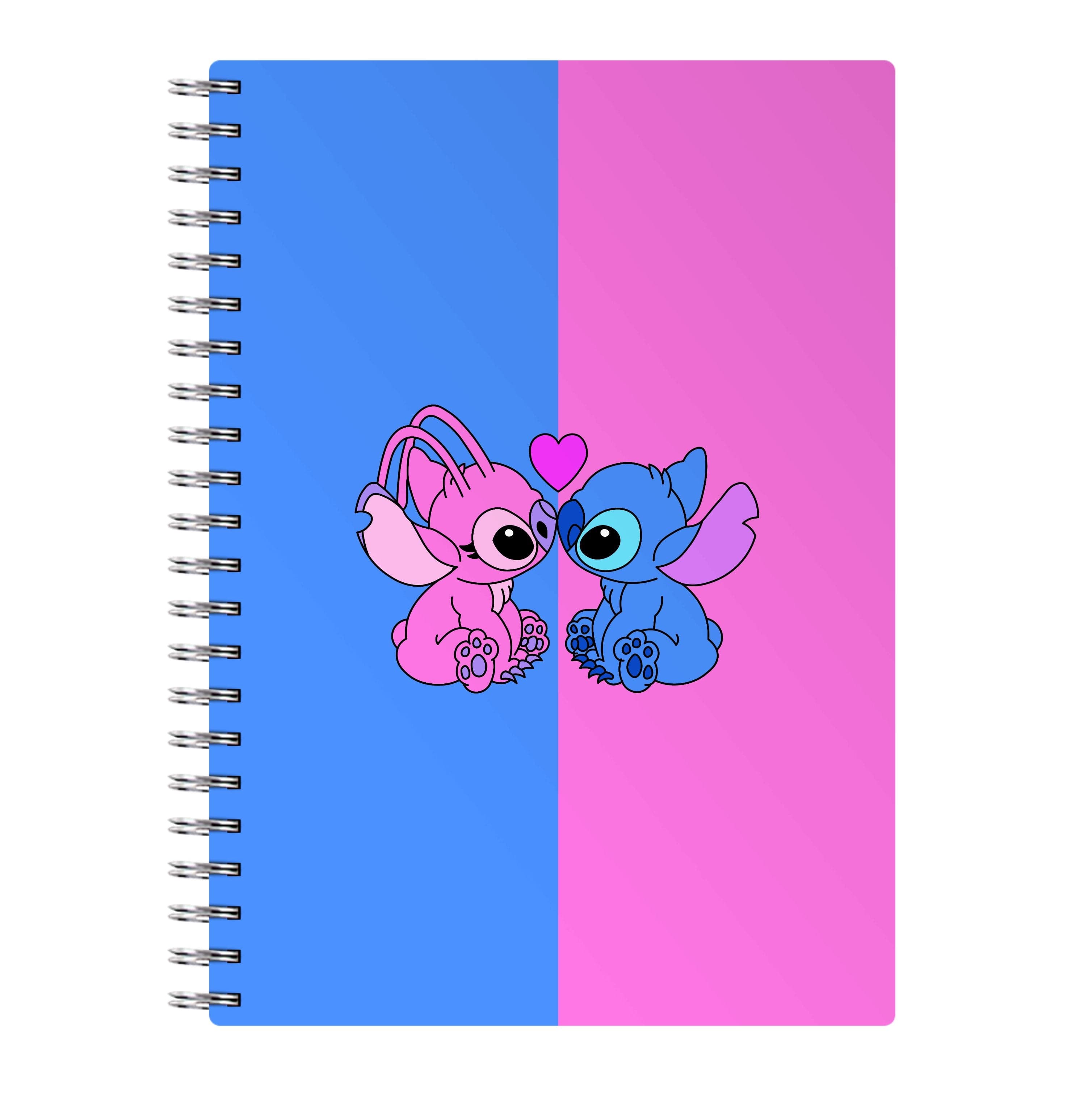 Angel And Blue Alien - Pink Alien Notebook