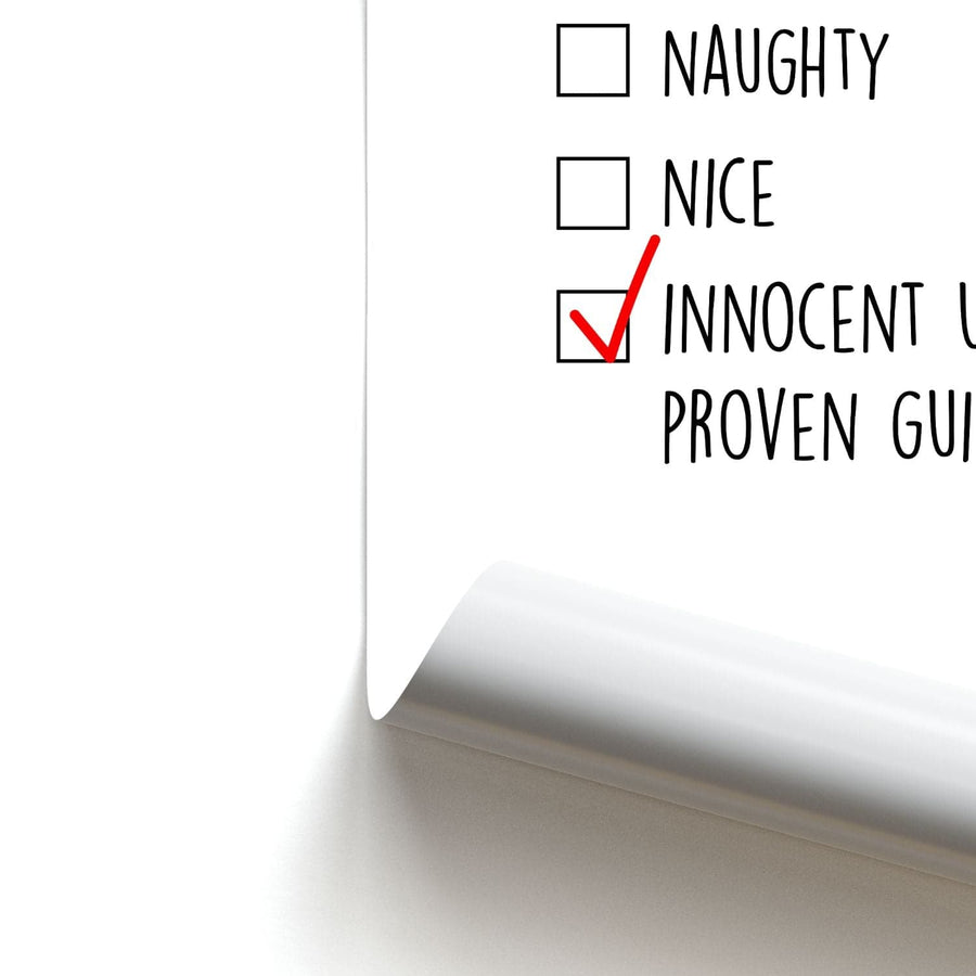 Innocent Until Proven Guilty - Naughty Or Nice  Poster