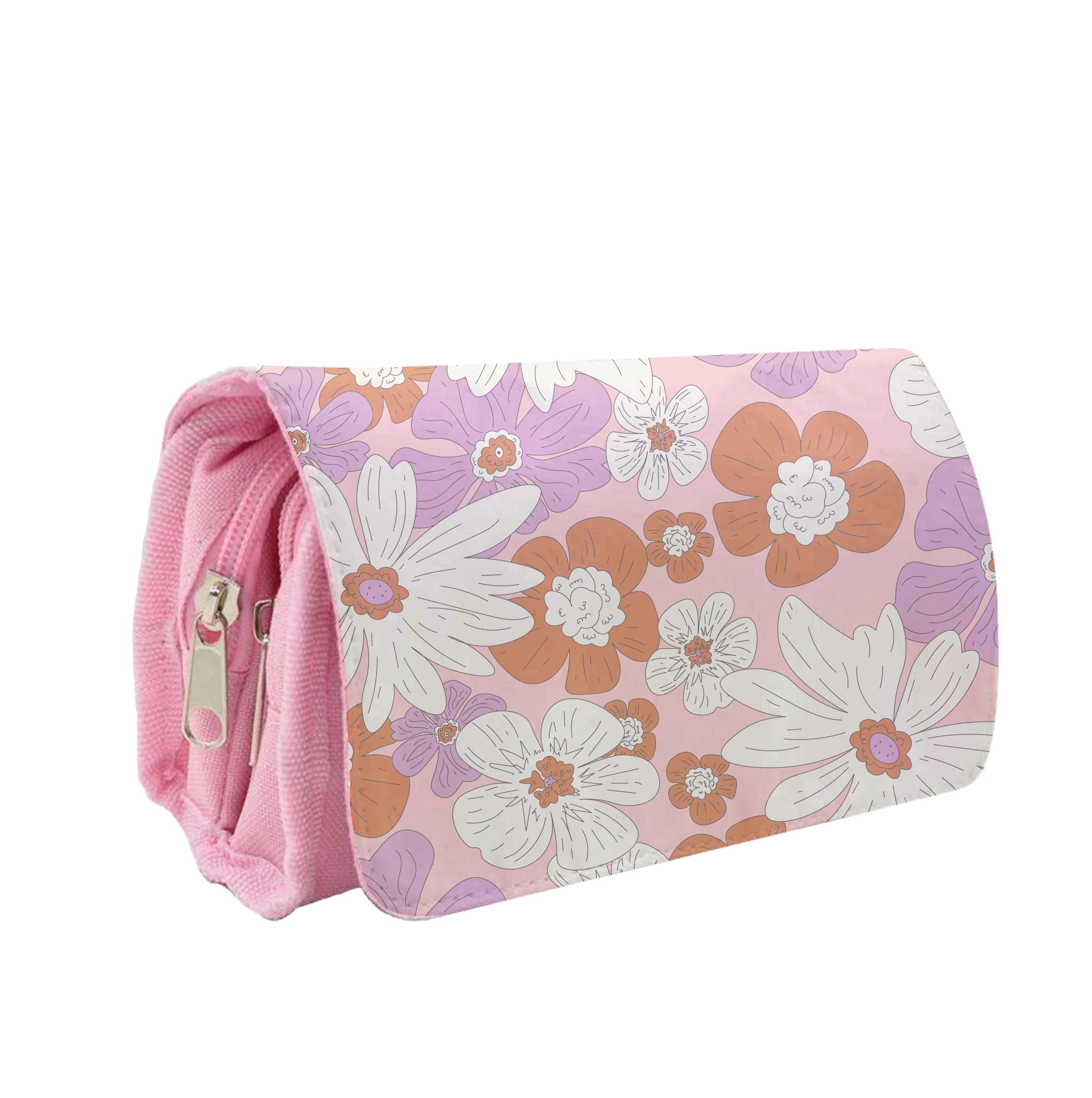 Retro Flowers - Floral Patterns Pencil Case