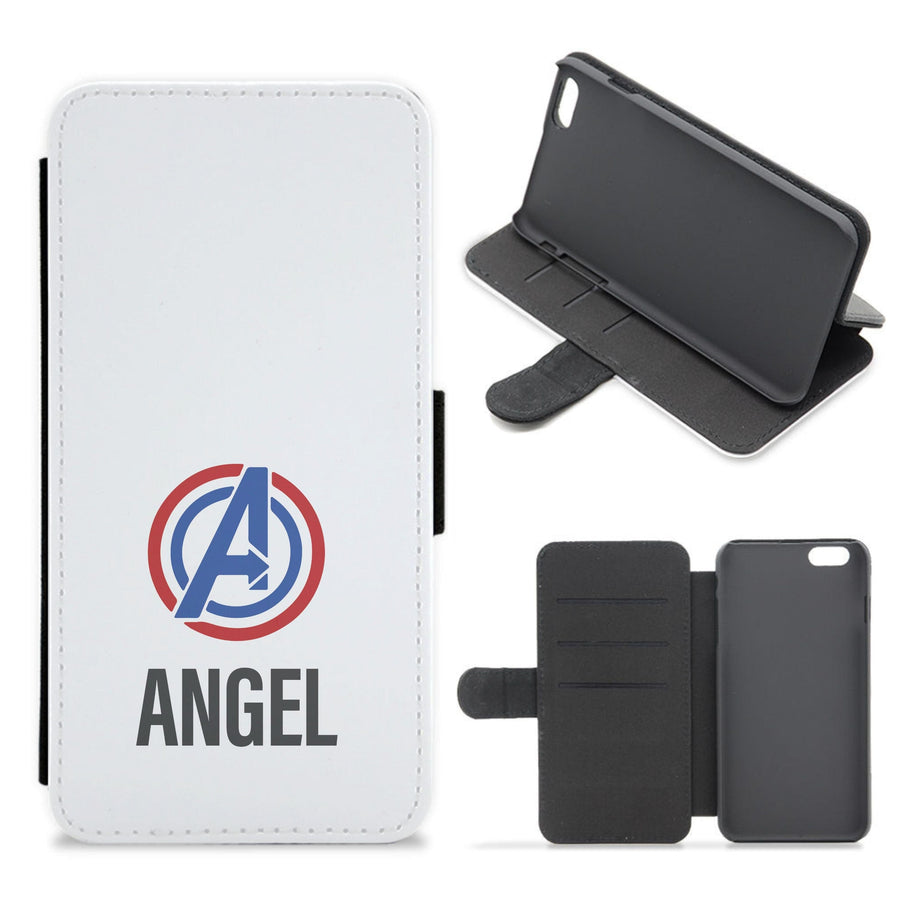 Avengers Symbol - Personalised Marvel Flip / Wallet Phone Case