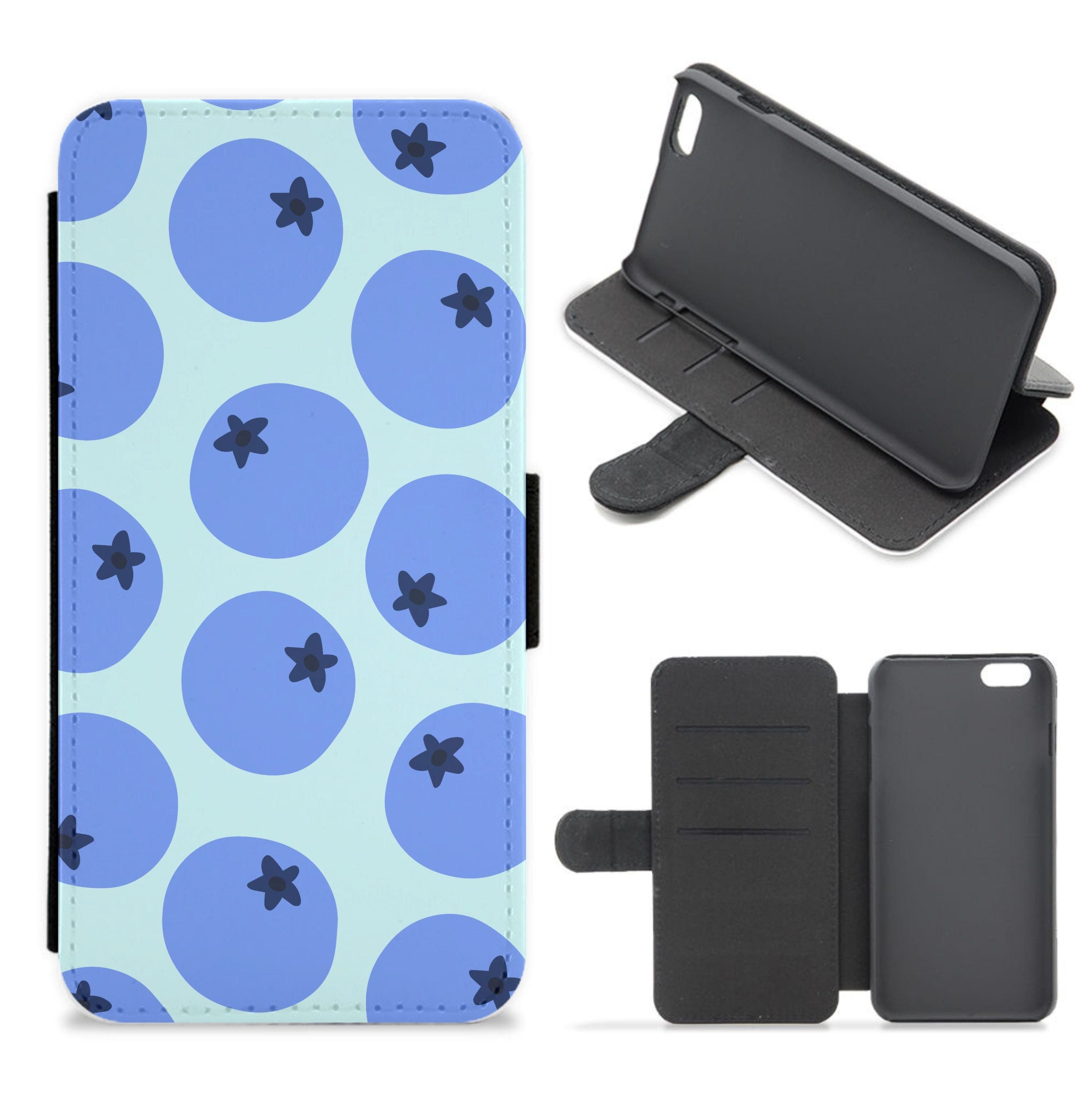 Blueberries - Fruit Patterns Flip / Wallet Phone Case