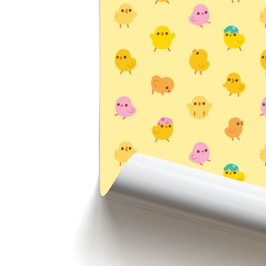 Cute Chick Pattern Poster