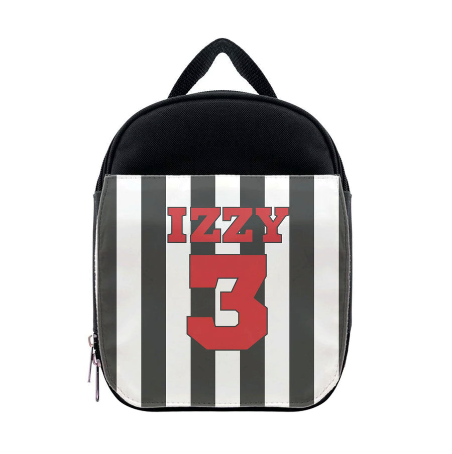 Black And White Stripes - Personalised Football   Lunchbox