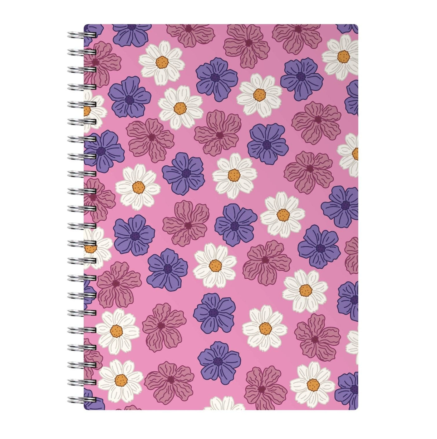 Pink, Purple And White Flowers - Floral Patterns Notebook