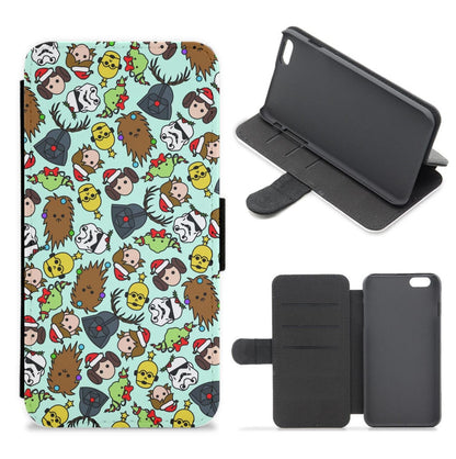 Star Wars Christmas Pattern Flip / Wallet Phone Case