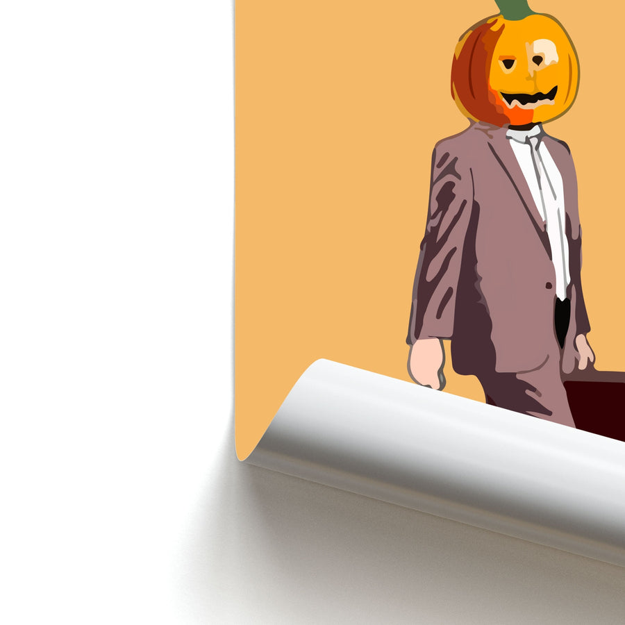 Dwight Pumpkin Head - The Office Poster