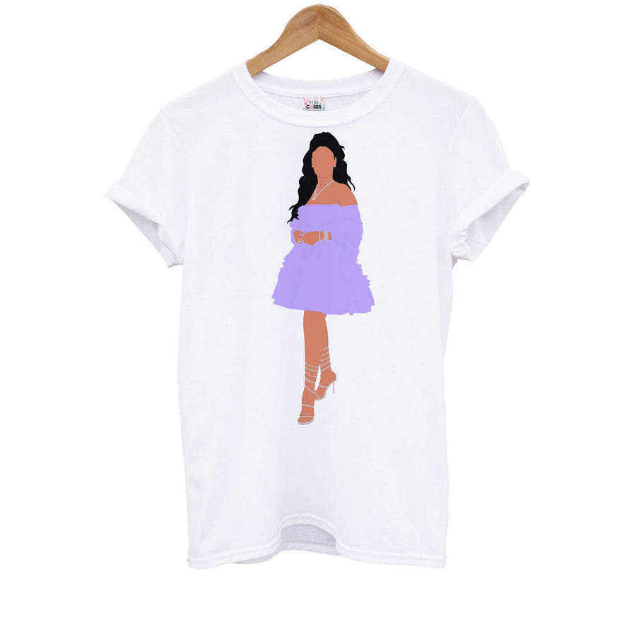 Purple Dress - Rihanna Kids T-Shirt