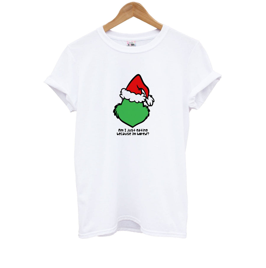 Eating Because I'm Bored - Grinch Kids T-Shirt