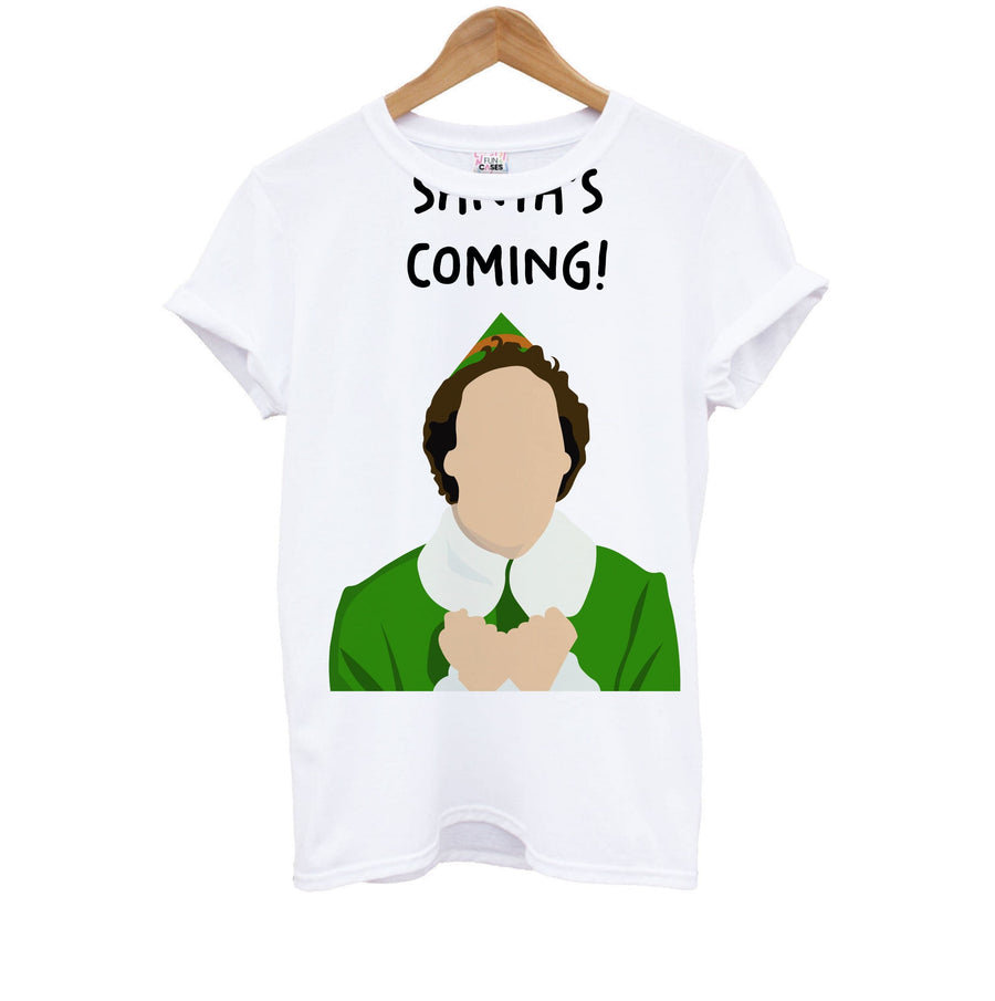 Santa's Coming! - Elf Kids T-Shirt