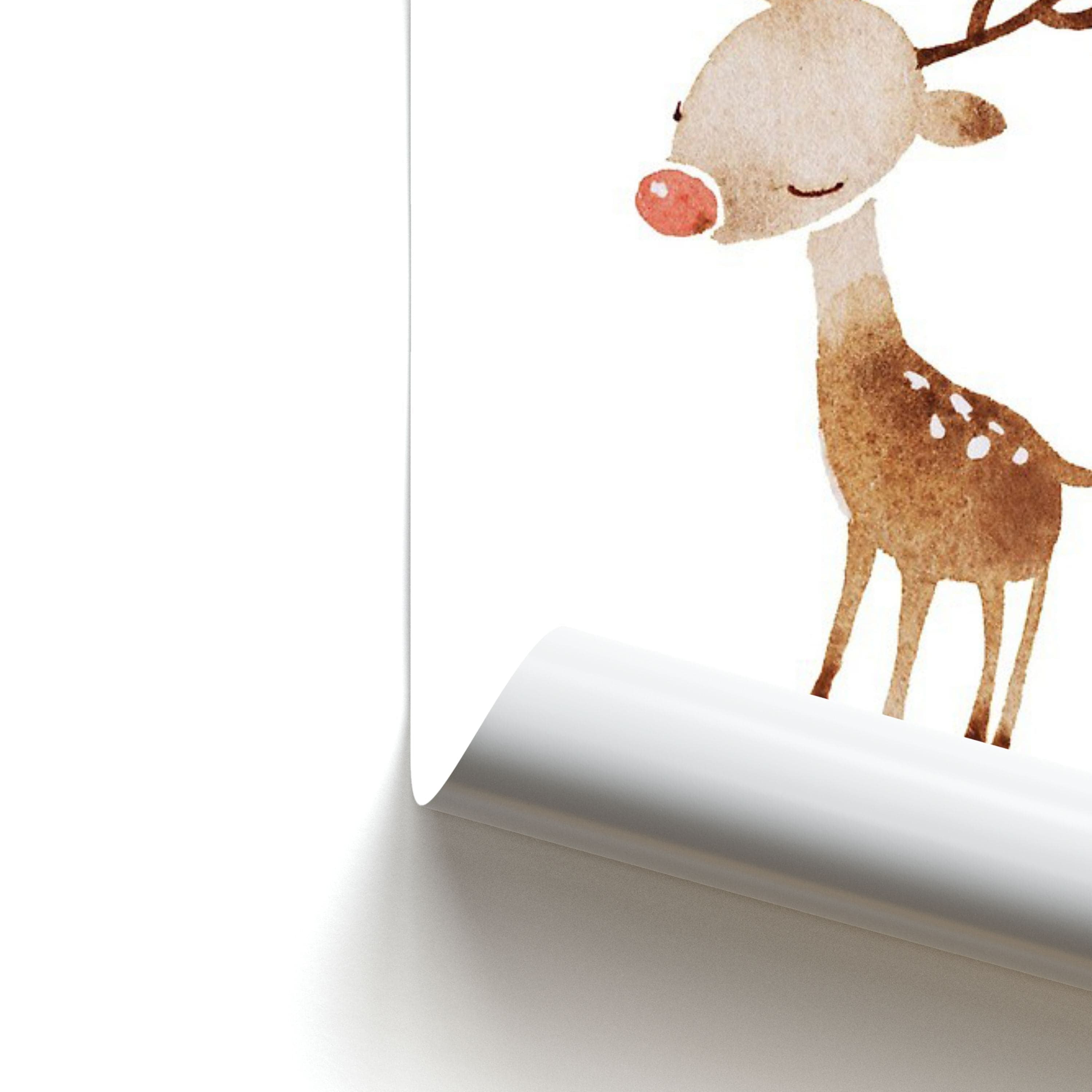 Watercolour Rudolph The Reindeer Poster