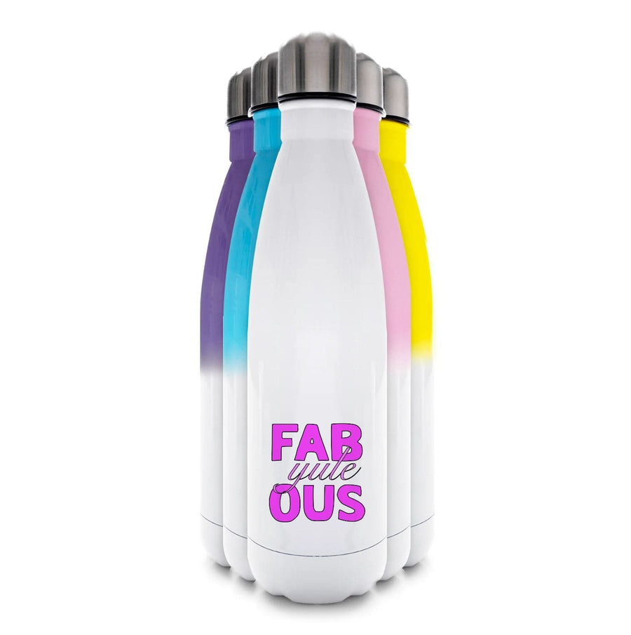Fab-Yule-Ous Pink - Christmas Puns Water Bottle