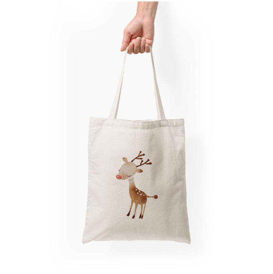 Watercolour Rudolph The Reindeer Tote Bag