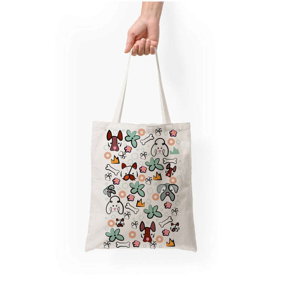 Bones and dogs - Dog Patterns Tote Bag