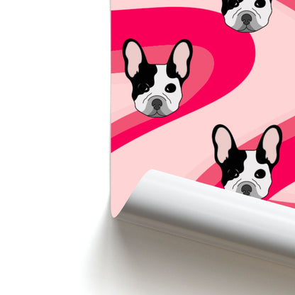 Abstact Frenchie - Dog Pattern Poster