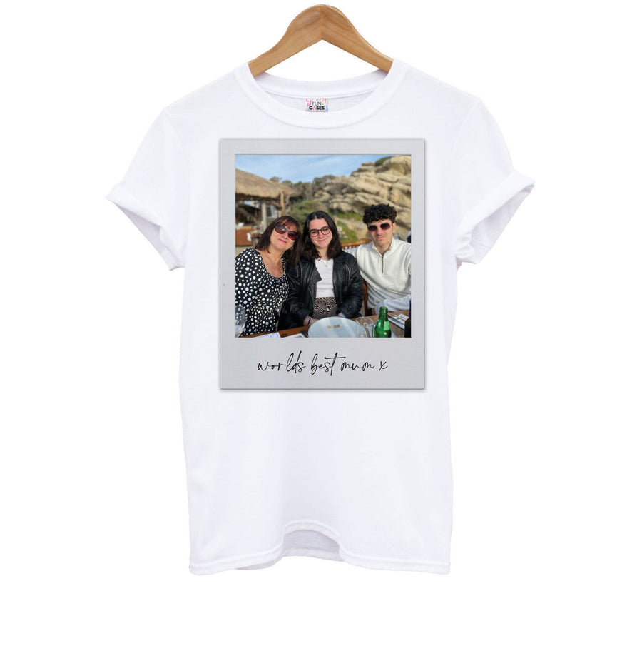 Worlds Best Mum Polaroid - Personalised Mother's Day Kids T-Shirt