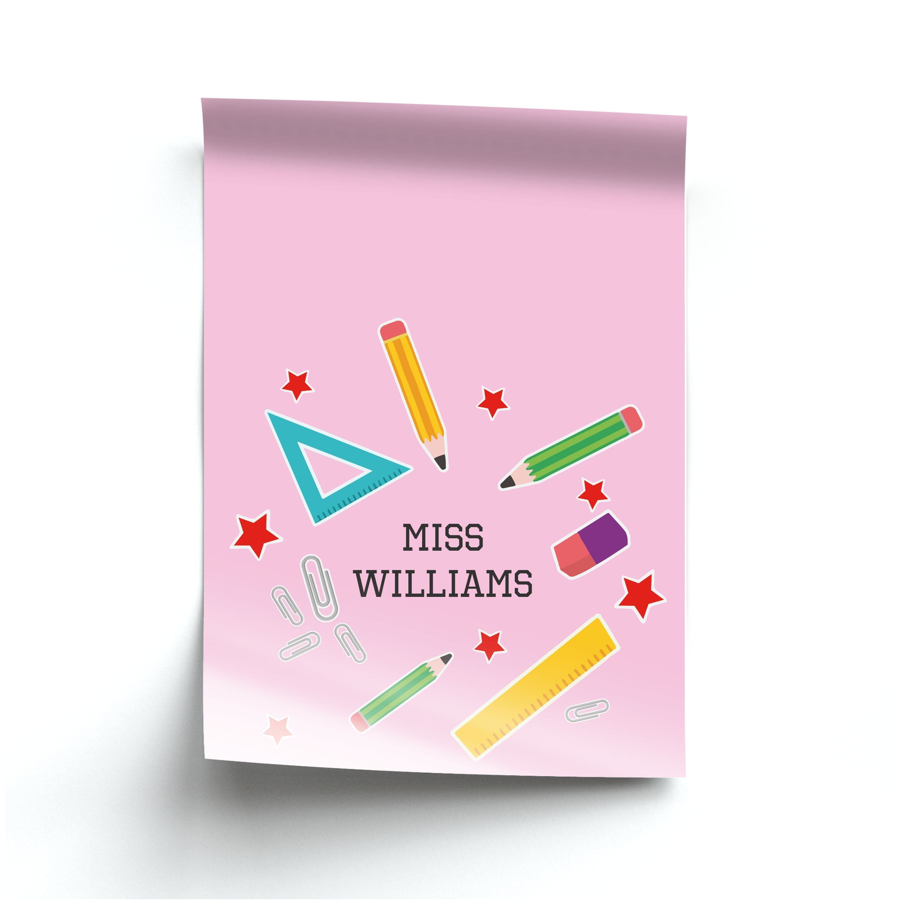 Stars And Stationery - Personalised Teachers Gift Poster