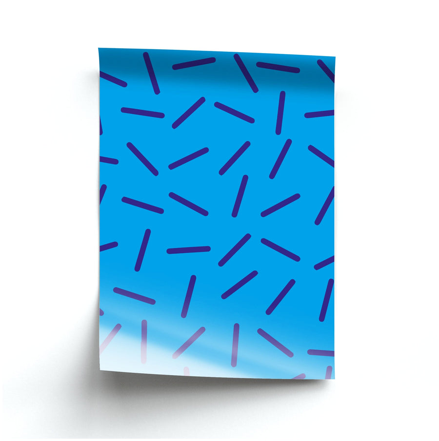 Blue Line Pattern - Eighties Poster