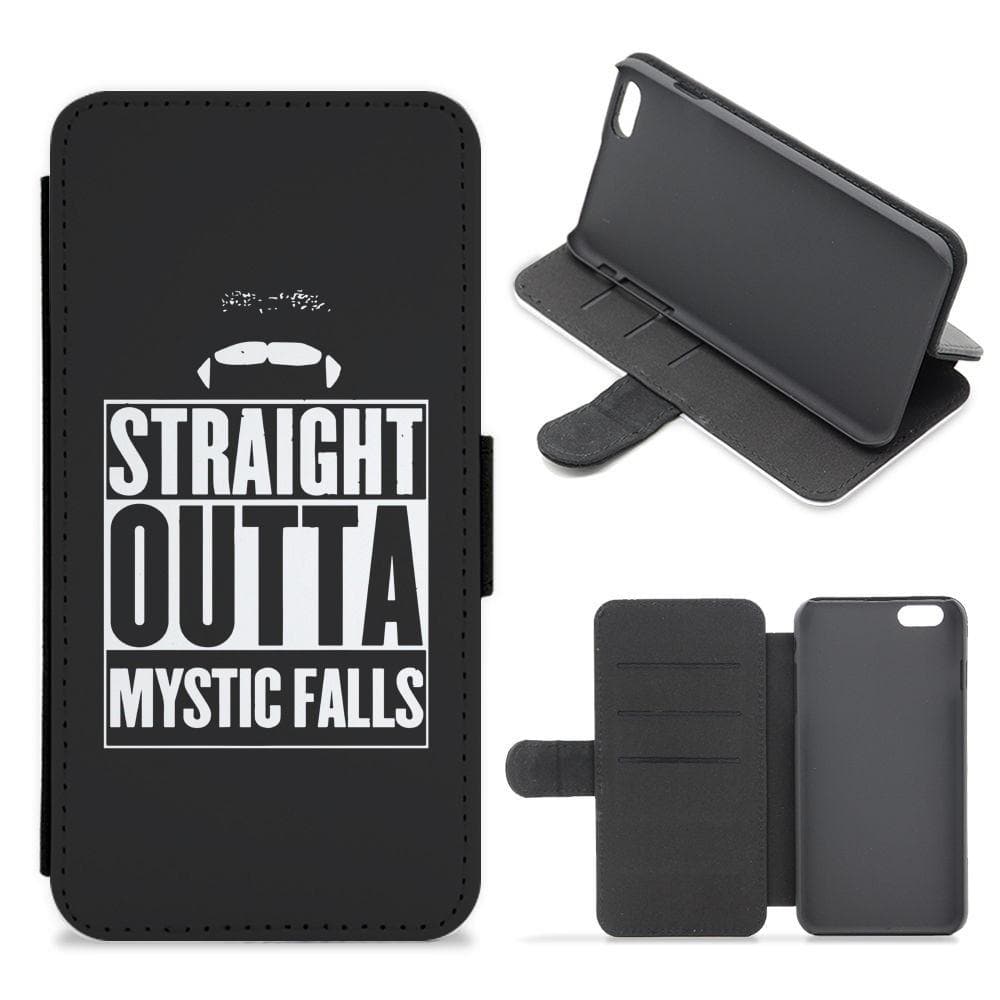 Straight Outta Mystic Falls - Vampire Diaries Flip / Wallet Phone Case - Fun Cases