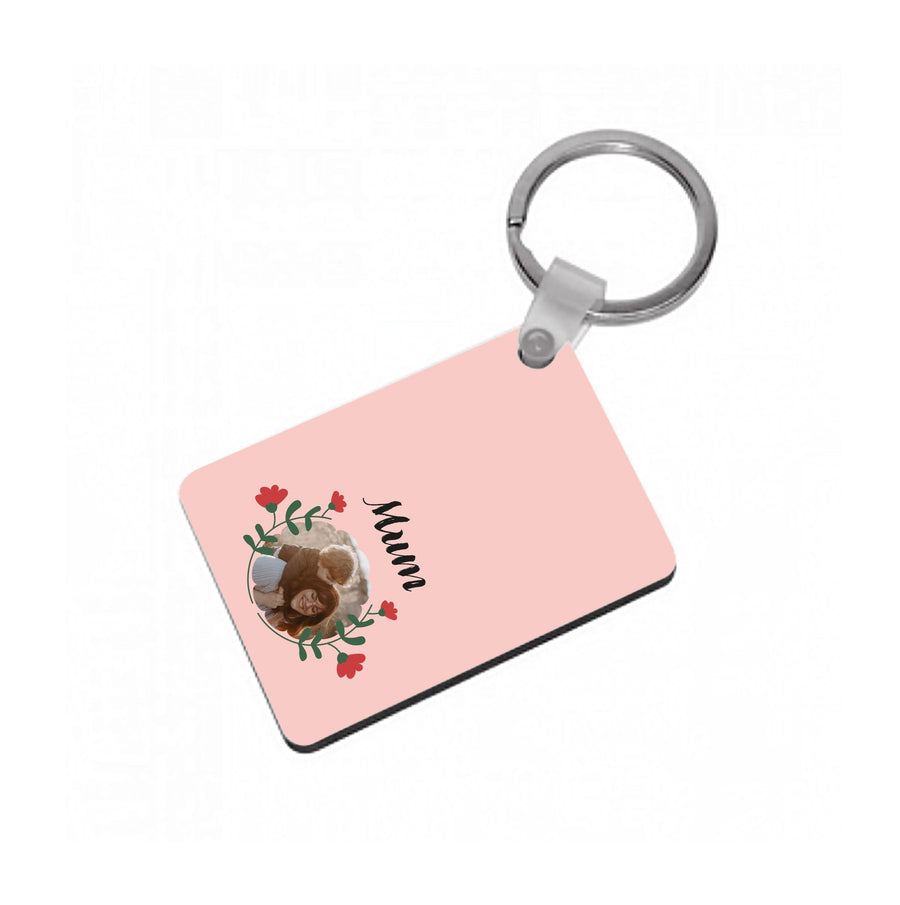Mum Red Flowers - Personalised Mother's Day Keyring
