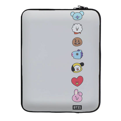 BT21 Vertical Faces - K Pop Laptop Sleeve