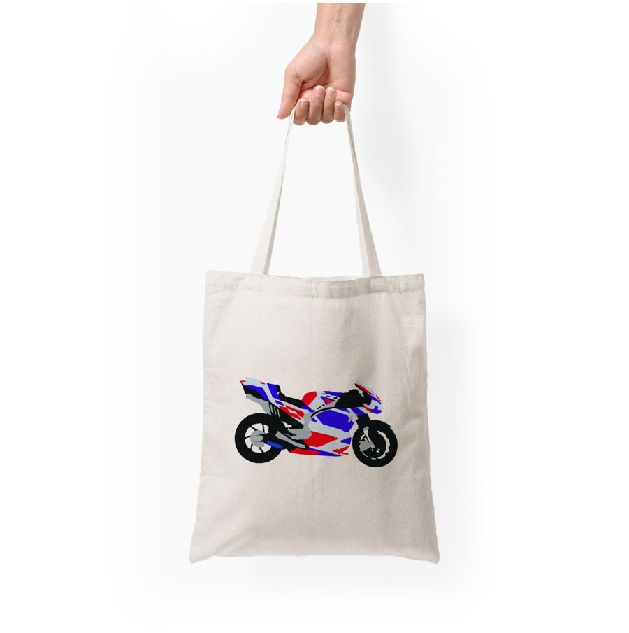 Red And Purple Motorbike - Moto GP Tote Bag