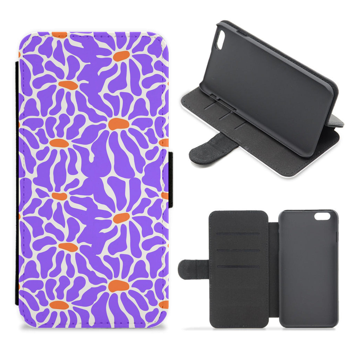 Purple Flowers - Summer Flip / Wallet Phone Case