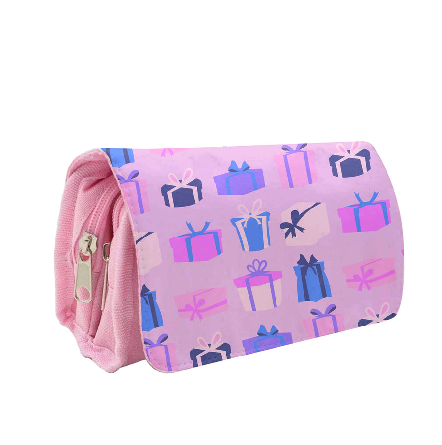 Pink Presents - Christmas Patterns Pencil Case