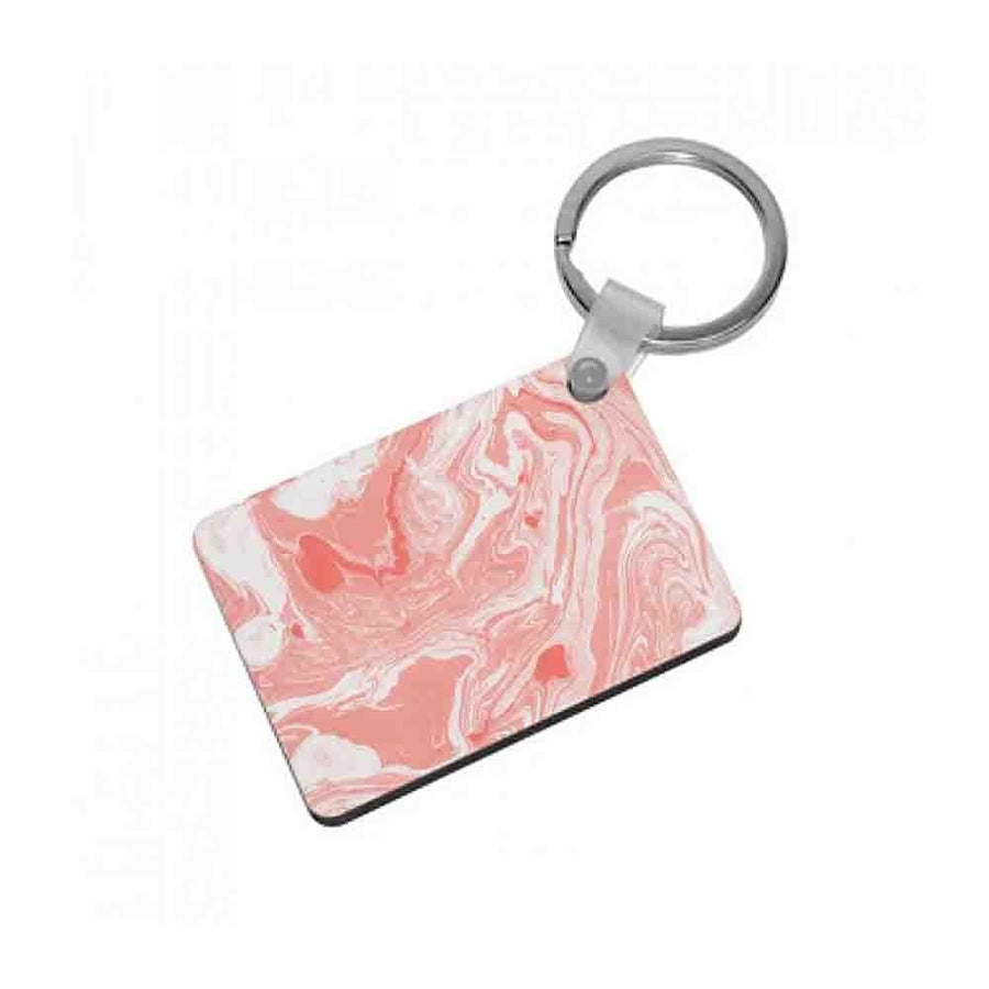 Pink Swirly Marble Keyring - Fun Cases