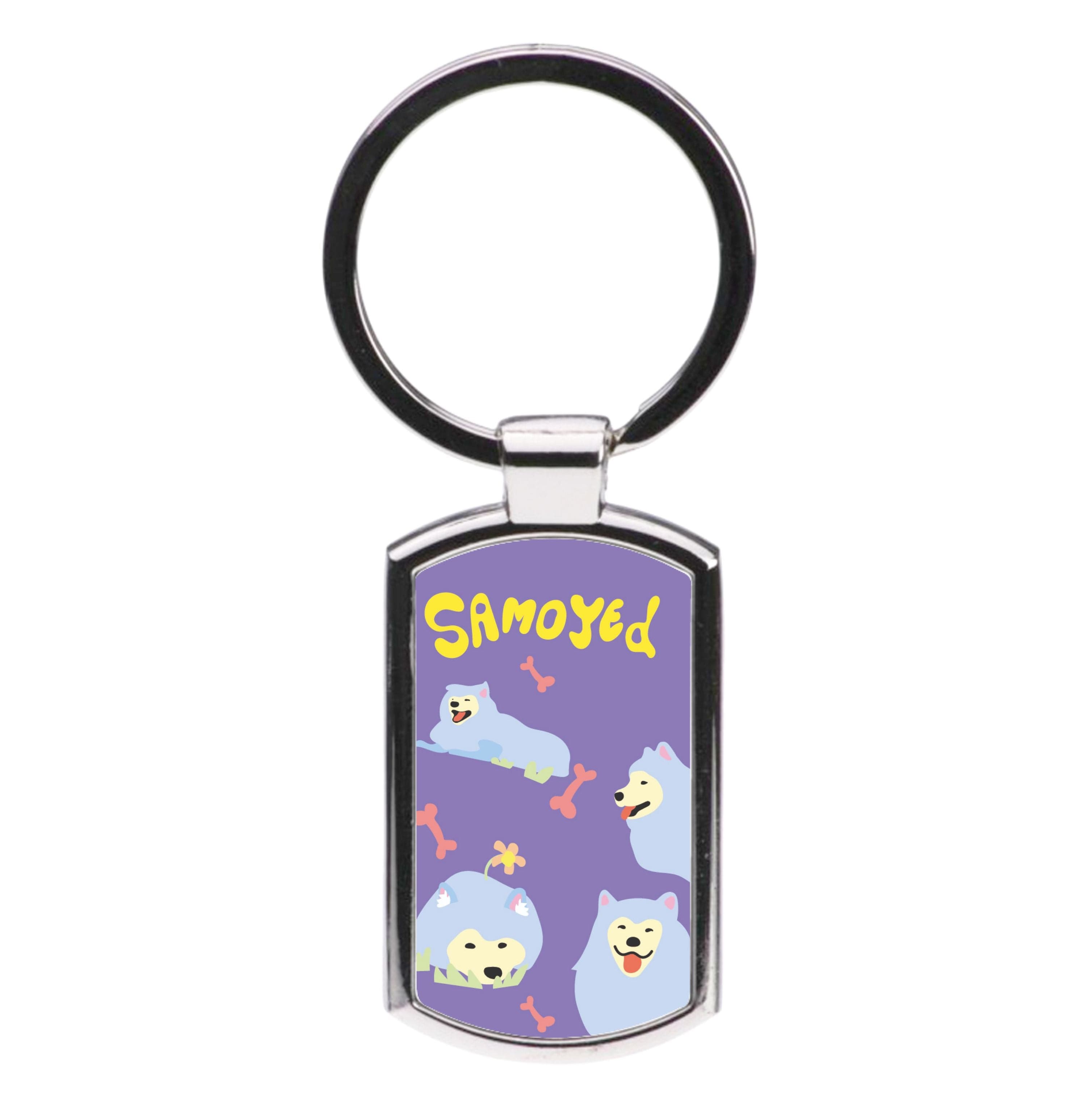 Samoyed - Dog Patterns Luxury Keyring