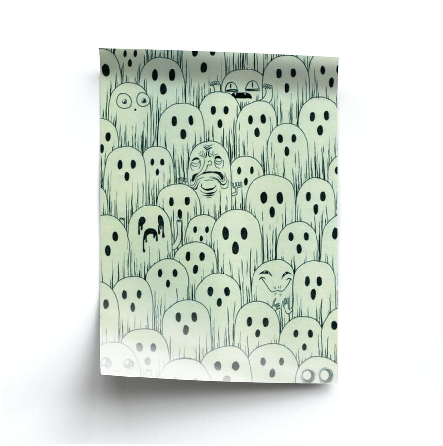 Droopy Ghost Pattern Poster