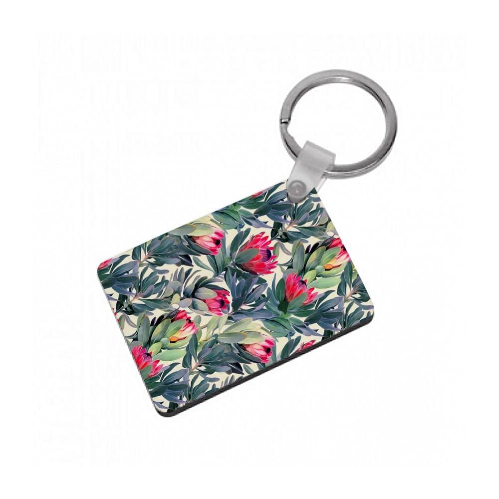 Painted Protea Pattern Keyring - Fun Cases