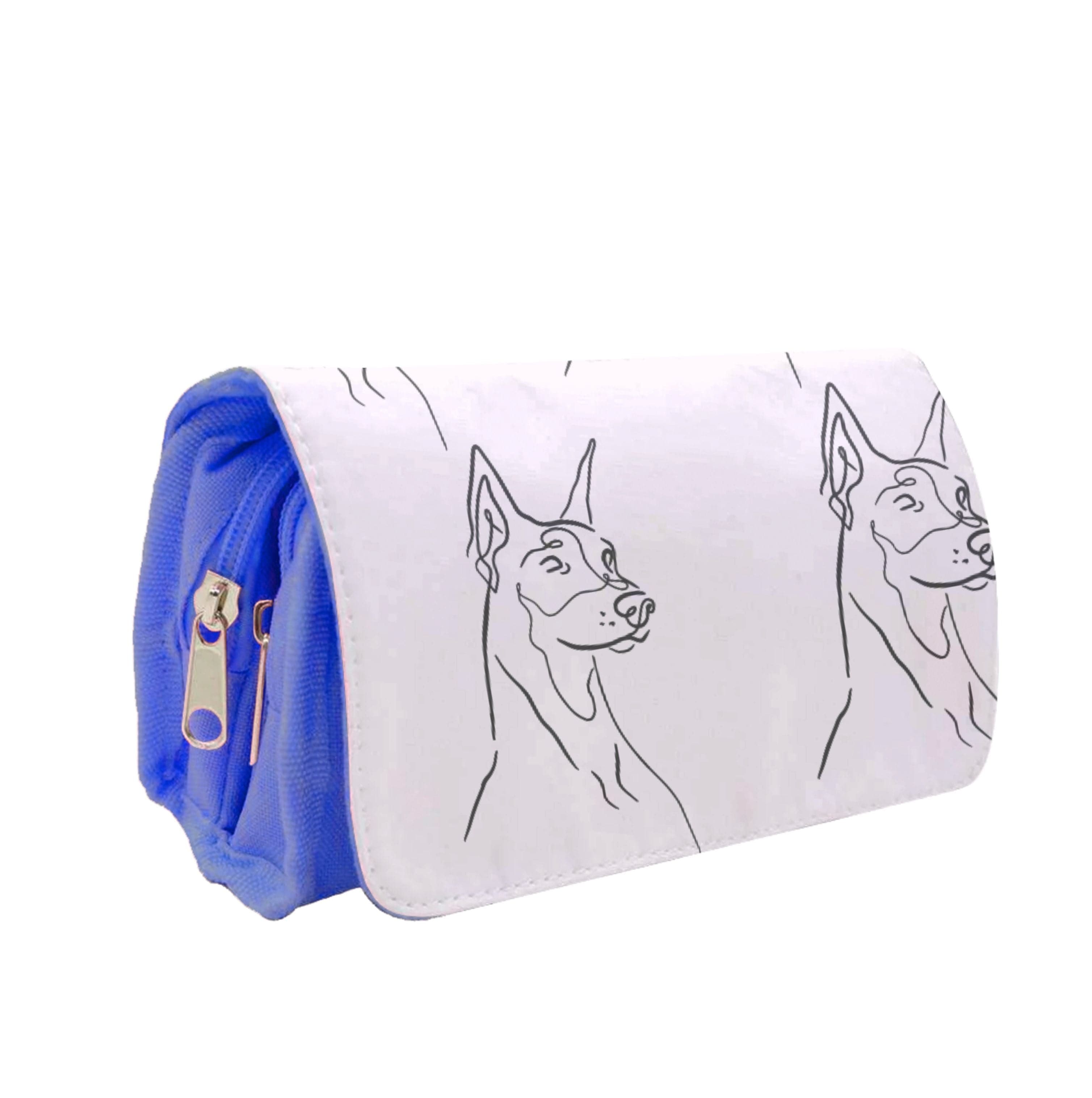 Dobermann Outline - Dog Pattern Pencil Case