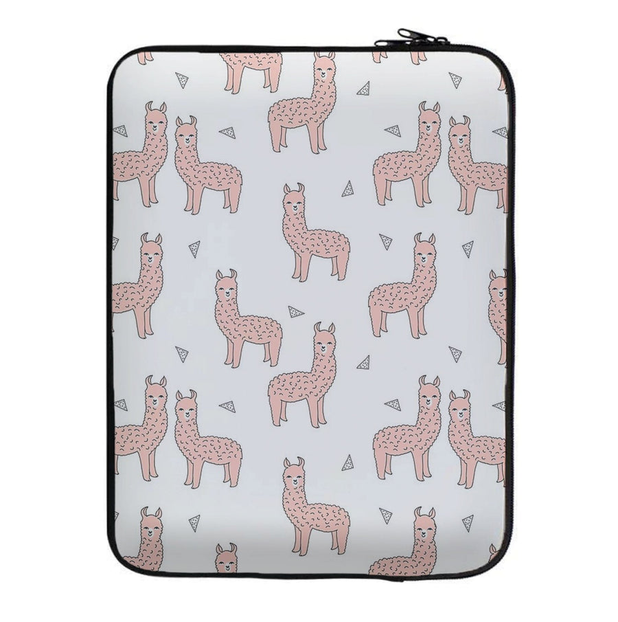 Pale Pink Alpaca Pattern Laptop Sleeve