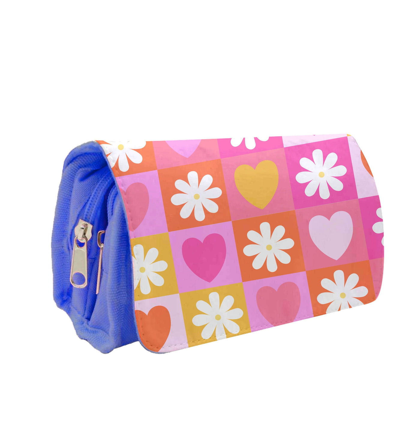 Checked Hearts And Flowers - Spring Patterns Pencil Case